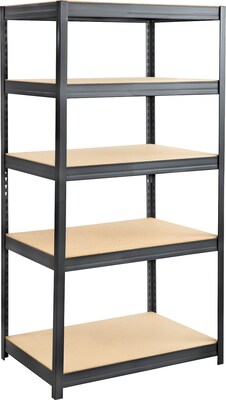 Safco® 6247 Boltless Steel and Particleboard Shelving, 36(W) x 24(D), Black