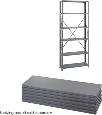 Safco Industrial 6-Shelf Metal Extra Shelf, 36, Gray (6250)