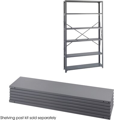 Safco Industrial 6-Shelf Metal Extra Shelf, 48, Gray (6251)