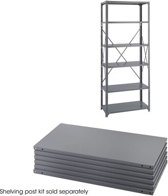 Safco Industrial 6-Shelf Metal Extra Shelf, 36, Gray (6252)