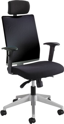 Safco Tez Fabric Back Nylon Fabric Computer and Desk Chair, Black (7030BL)
