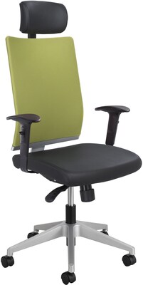 Safco Tez Fabric Computer and Desk Chair, Black/Wasabi (7030WA)
