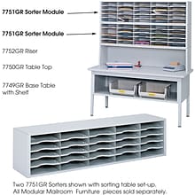 Safco E-Z Sort® 20-Compartment Sorting Rack, 57.5 x 14.25, Gray (7751GR)