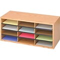 Safco® 9401 Literature Organizer, 12(H) x 29(W) x 12(D), Medium Oak