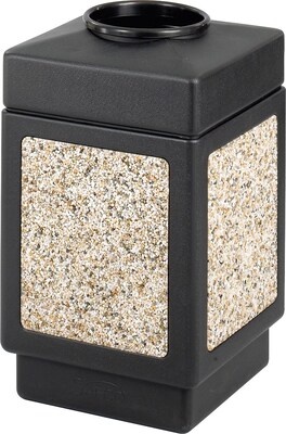 Safco Canmeleon Aggregate Panel Top Open Plastic Trash Can with no Lid, Black, 38 gal. (9471NC)