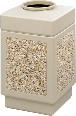 Safco Canmeleon Plastic Trash Can with no Lid, Tan, 38 gal. (9471TN)