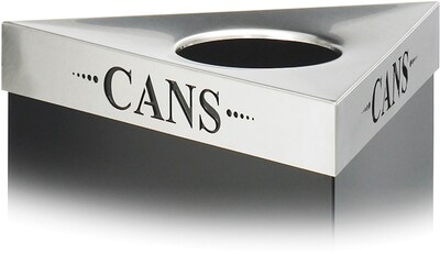 Safco TrifectaCans Lid Stainless Steel Trash Can with no (9560CZ)