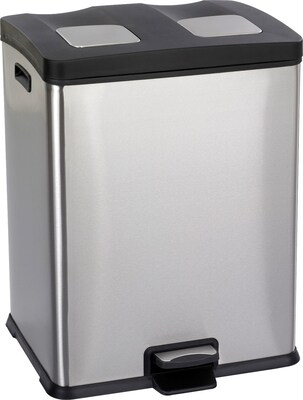 Safco Right-Size Recycling Station Stainless Steel Step Trash Can, 15 gal. (9634SS)