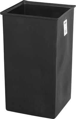 Safco Plastic Trash Can with no Lid, Black, 36 gal. (9669)