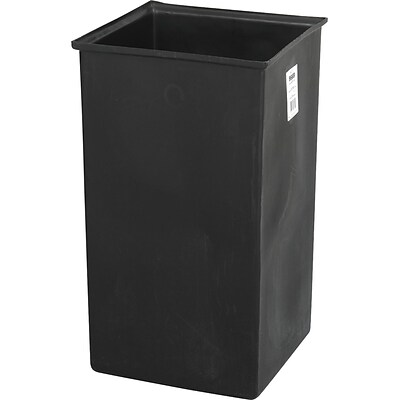 Safco Plastic Trash Can with no Lid, Black, 36 gal. (9669)