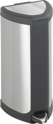 Safco Stainless Steel Step Trash Can, 4 Gallon, Black (9685SS)