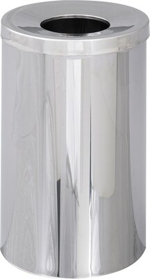 Safco Reflections Stainless Steel Trash Can with Lid, Chrome, 35 gal. (9695)