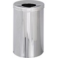 Safco Reflections Stainless Steel Trash Can with Lid, Chrome, 35 gal. (9695)