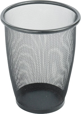 Safco Onyx Round Wastebasket, Black Mesh, 3/Pack (9717BL)