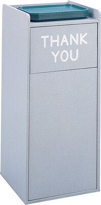 Safco Wood Food Court Receptacle Melamine Trash Can with no Lid, Gray, 36 gal. (9729GR)