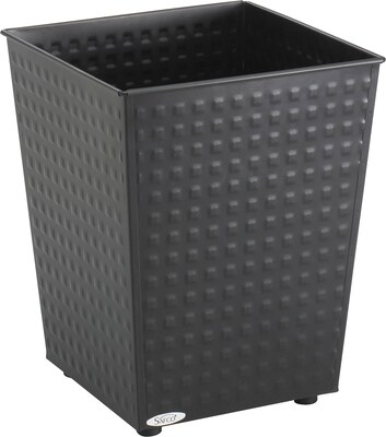 Safco Checks Steel Trash Can with no Lid, Black, 6 gal. (9733BL)