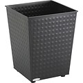 Safco Checks Steel Trash Can with no Lid, Black, 6 gal. (9733BL)