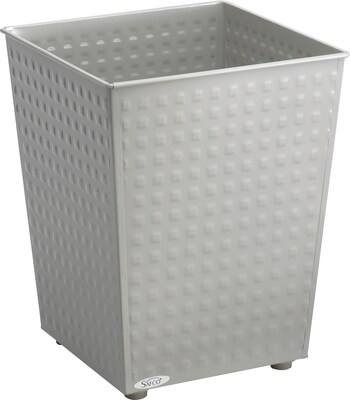 Safco Checks Steel Trash Can with no Lid, Gray, 6 gal. (9733GR)