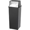 Safco Reflections Metal Trash Can with no Lid, Black And Chrome, 21 gal. (9893)