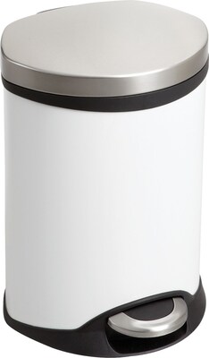 Safco® 9900 Stainless Steel Medical Receptacle, White, 1.5 gal. (9900WH)
