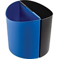 Safco Desk-Side Plastic Trash Can with no Lid, Black/Blue, 14 gal. (9928BB)