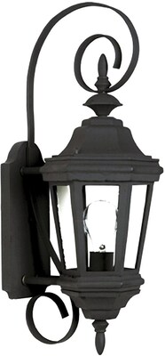 Kenroy Home Estate 1 Light Small Wall Lantern, Black Finish