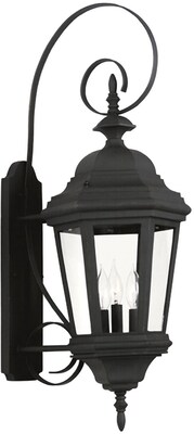 Kenroy Home Estate Large Wall Lantern, Black Finish