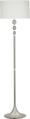 Kenroy Home Luella Floor Lamp, Brushed Steel Finish with White & Clear Acrylic Accent