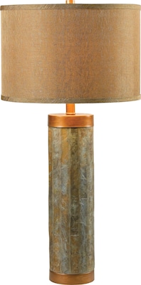 Kenroy Home Mattias Table Lamp, Natural Slate with Copper Finish Accents