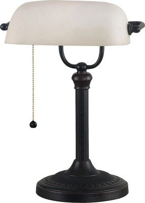Kenroy Home Amherst Banker Lamp, Oil Rubbed Bronze Finish