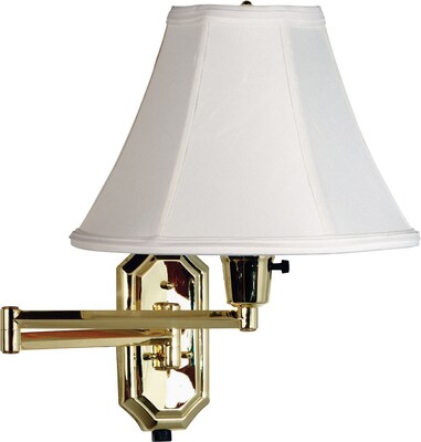 Kenroy Home Nathaniel Wall Swing Arm Lamp, Polished Brass Finish