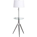 Kenroy Home Rosie Floor Lamp with Tray, Chrome Finish