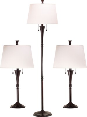 Kenroy Home Park Avenue Table and Floor Lamp Set, Oil Rubbed Bronze Finish