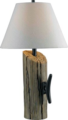 Kenroy Home Cole Table Lamp, Wood Grain Finish