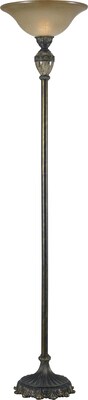 Kenroy Home Baroness Torchiere; Bronze with Marble Finish Accents