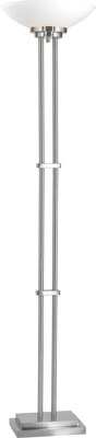 Kenroy Home Halstead Torchiere, Brushed Steel Finish