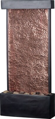 Kenroy Home Falling Water Wall/Table Fountain, oil Rubbed Bronze Finish w/Natural Hammered Copper