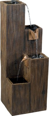 Kenroy Home Timber Indoor/Outdoor Floor Fountain, Wood Grain Finish
