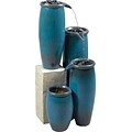 Kenroy Home Agua Indoor/Outdoor Floor Fountain, Blue Glaze Finish