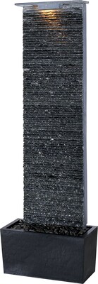Kenroy Home Bedrock Falls Floor Fountain, Natural Grey Slate Finish