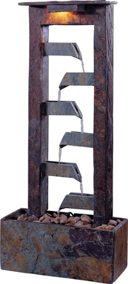 Kenroy Home Aqueduct Table Fountain, Natural Slate Finish