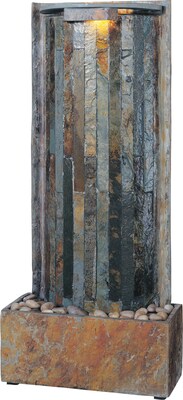 Kenroy Home Waterwall Table/Wall Fountain, Natural Slate Finish