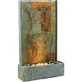 Kenroy Home Copper Vines Floor Fountain, Natural Green Slate Finish with Decorative Metal Accents