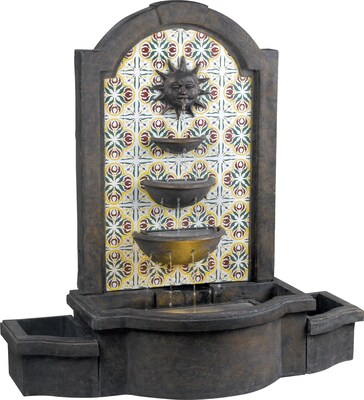 Kenroy Home Cascada Floor Fountain, Madrid Finish with Pattered Tile Motif