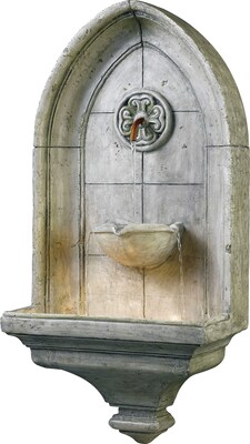 Kenroy Home Canterbury Wall Fountain, Cement Finish