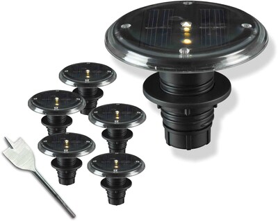 Kenroy Home 5 Light Solar Deck Set, Black Finish