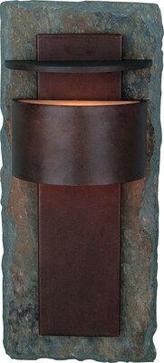 Kenroy Home Pembrooke 1 Light Small Wall Lantern, Natural Slate with Copper Finish