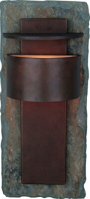 Kenroy Home Pembrooke Large Wall Lantern, Natural Slate with Copper Finish