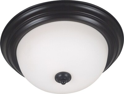 Kenroy Home Triomphe 2 Light Flush Mount with Self Ballasted Bulb; Oil Rubbed Bronze Finish