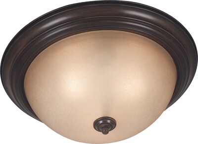 Kenroy Home Triomphe 3 Light Flush Mount with Self Ballasted Bulb; Cocoa Finish